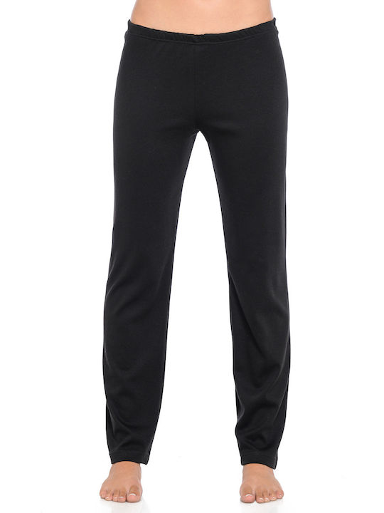 Clio Lingerie Winter Cotton Women's Pyjama Pants Black
