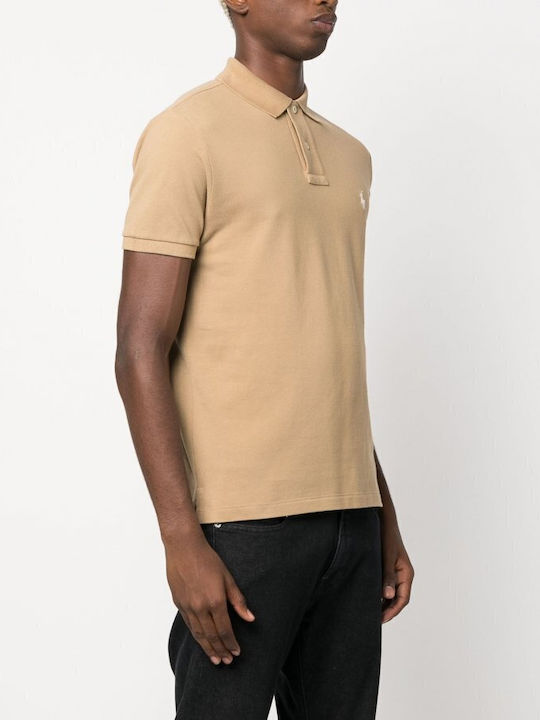 Ralph Lauren Men's Short Sleeve T-shirt Turtleneck Beige