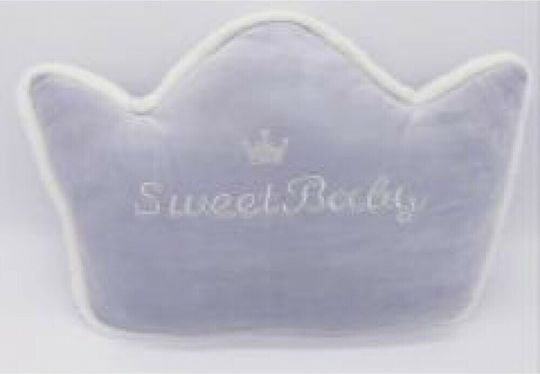 Natural Home Pernă Decorativă pentru Pătuț Sweet Baby Coroană Gri