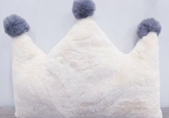 Natural Home Dekokissen für Wiege Krone Pom Pom Ecru