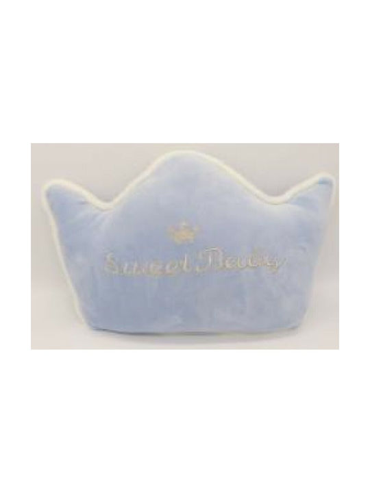 Natural Home Pernă Decorativă pentru Pătuț Sweet Baby Coroană Albastru deschis