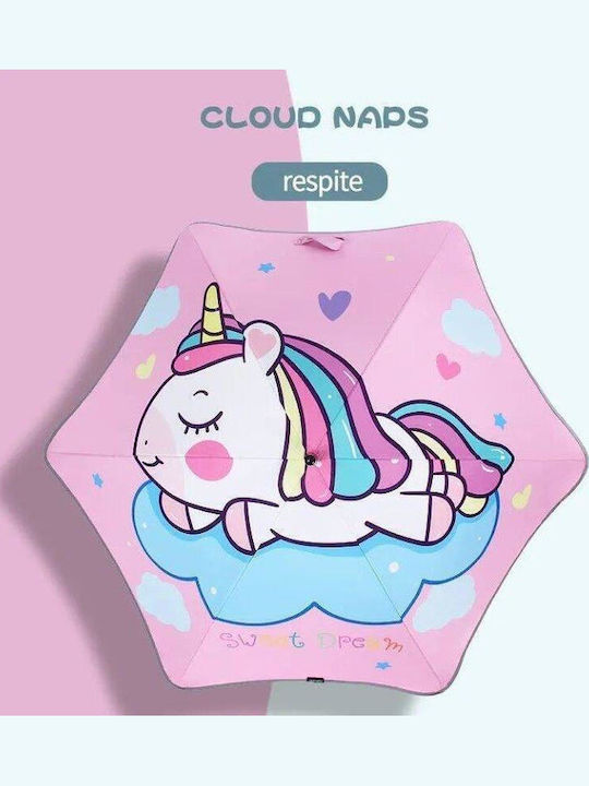 Childrenland Kinder Regenschirm Gebogener Handgriff Unicorn Rosa