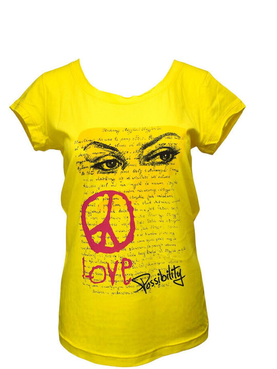 Γυναικείο Αθλητικό T-shirt Κίτρινο
