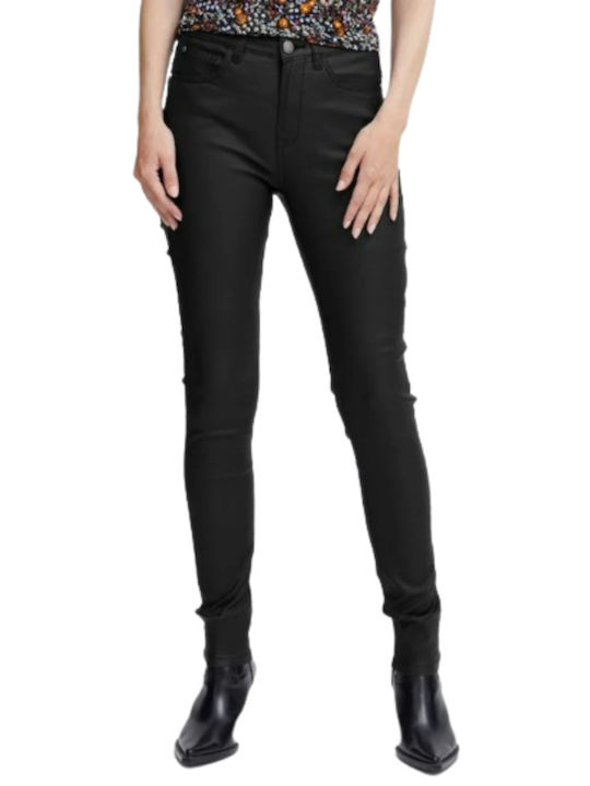 Fransa Women's Fabric Trousers in Skinny Fit Black