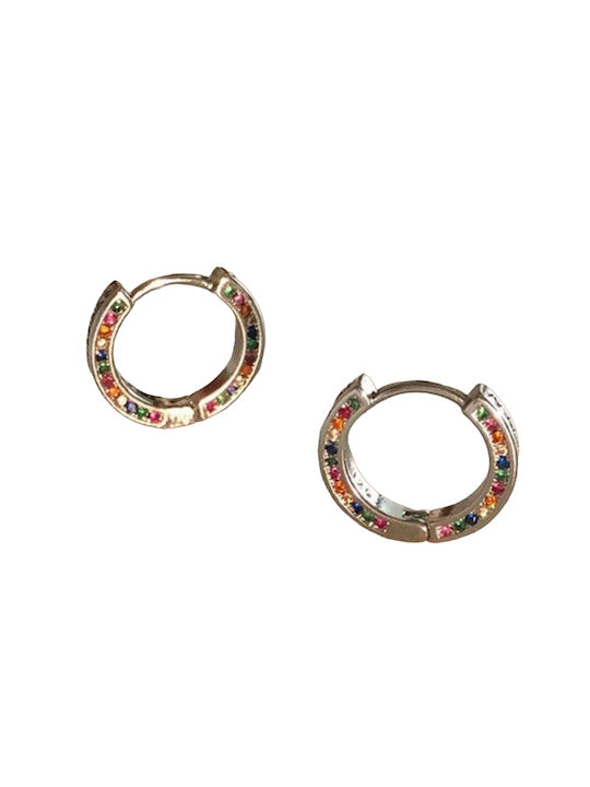 Scans Earrings Hoops with Stones