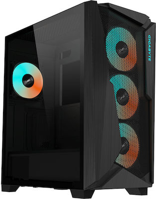 Gigabyte C301 Glass Gaming Midi-Turm Computergehäuse mit RGB-Beleuchtung Schwarz