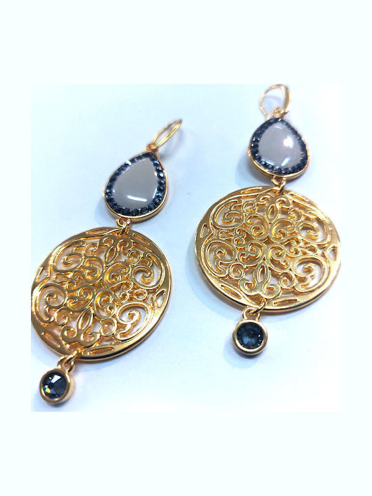Angelo Barreta Earrings Gold Plated with Stones