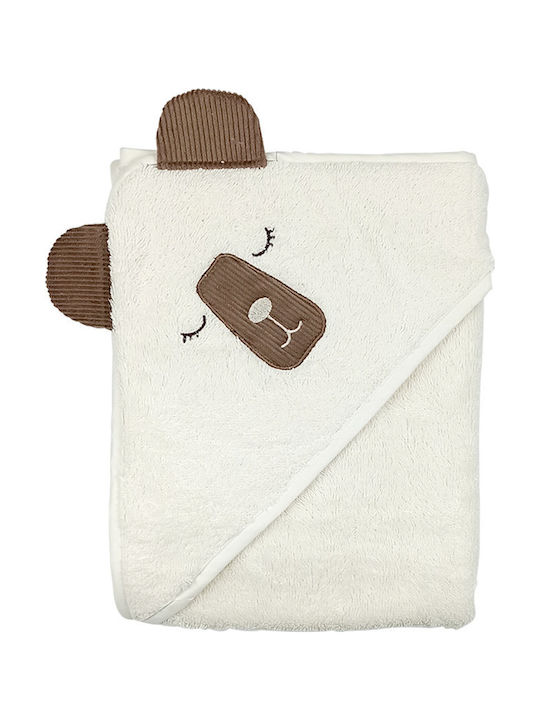 Baby Star Baby Bath Towel Bathrobe Hooded Ecru 95x95cm 9985E