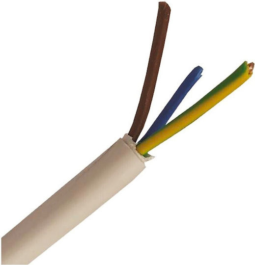 Eurolamp Power Cord with Diameter 3x2.5mm² in White Color 1m 1pcs