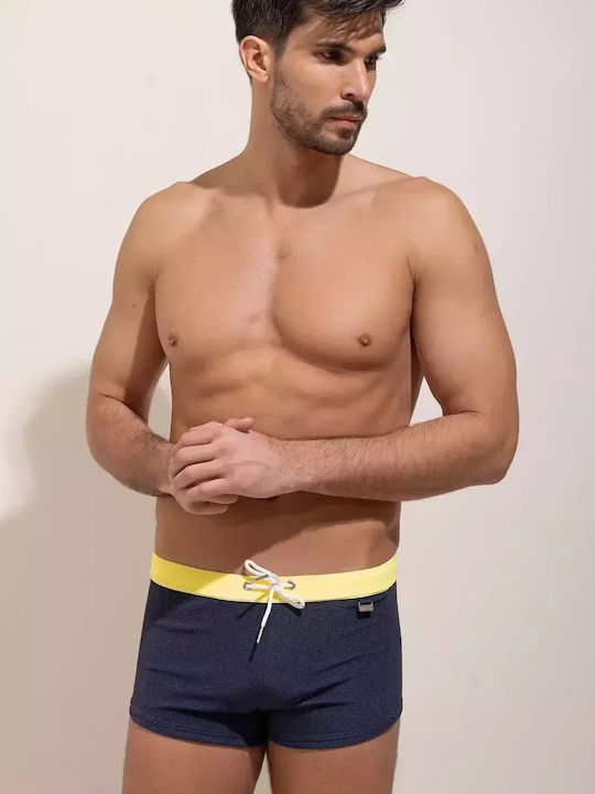 Men's Swimwear Shorts Navy Blue with Patterns