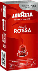 Lavazza Kapseln Espresso Qualita Rossa Kompatibel mit Maschine Nespresso 10Mützen