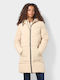 Noisy May Women's Short Puffer Jacket for Winter Beige