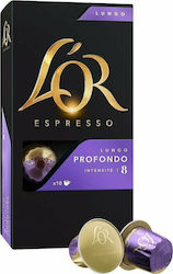L'Or Kapseln Espresso Lungo Profondo Kompatibel mit Maschine Nespresso 10Mützen