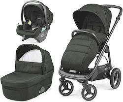 Peg Perego Veloce TC Adjustable 3 in 1 Baby Stroller Suitable for Newborn Green Lounge 11.7kg