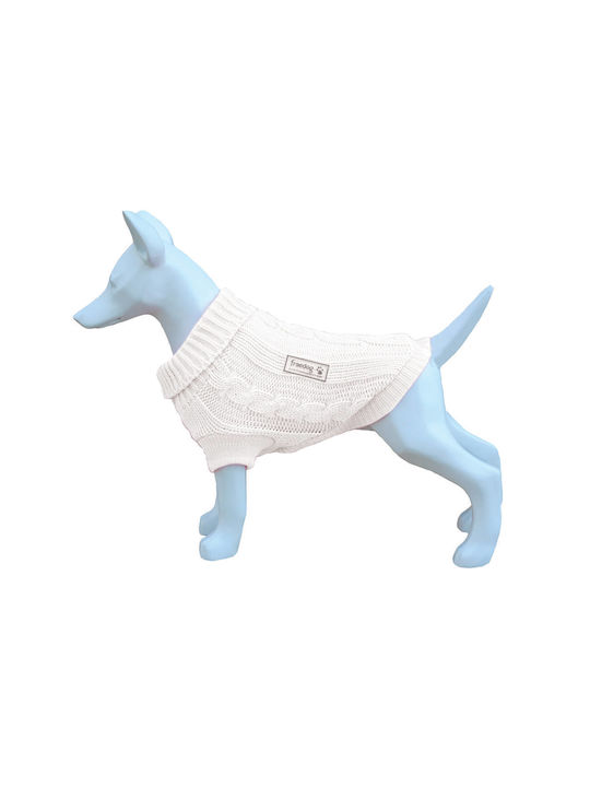 FreeDog Pulover tricotat Câinelui în culoarea Alb 25cm.