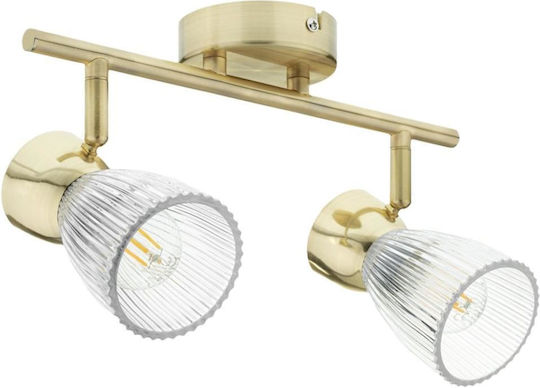 Eko Light Διπλό Σποτ με Ντουί E14 σε Χρυσό Χρώμα