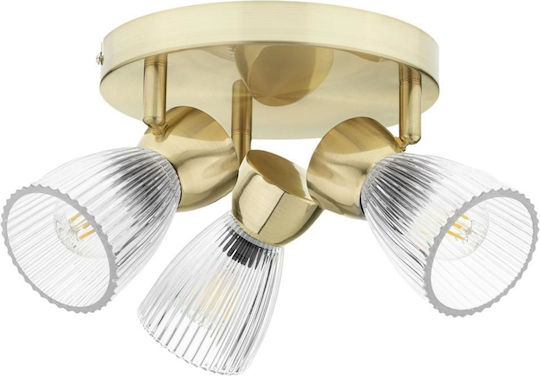 Eko Light Dreifach Spot mit Fassung E14 in Gold Farbe