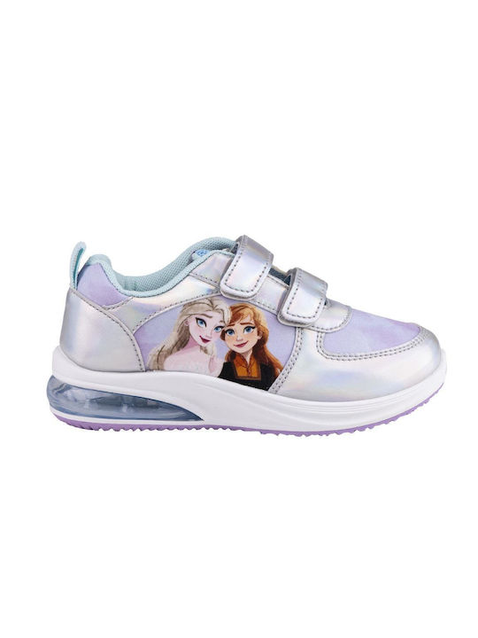 Frozen District Kinder-Sneaker mit Klettverschluss & Lichtern Silber