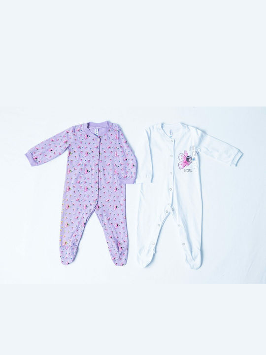 Dreams by Joyce Two Butterflies Baby-Strampler Weiß 2 Stück