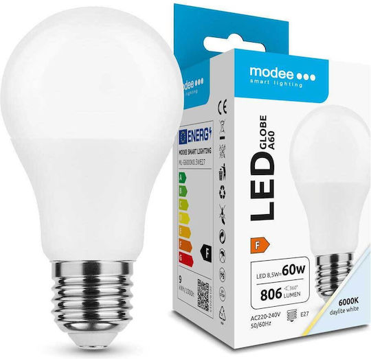 Modee Lighting LED-Lampe 8.5W 108mm für Fassung E27 und Form A60 Kühles Weiß 806lm