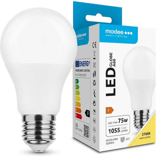 Modee Lighting LED Bulb 11W 112mm for Socket E27 and Shape A60 Warm White 1055lm