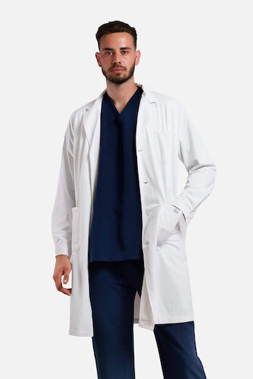 Dr. Scrub Ανδρική Ιατρική Ρόμπα Λευκή