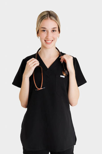 Dr. Scrub Γυναικεία Ιατρική Μπλούζα Μαύρη