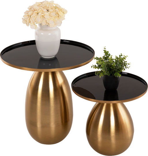 Βοηθητικό Τραπεζάκι Deanna Μαύρο&Χρυσό