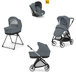 Inglesina Electa Quattro Darwin Reglabil 3 în 1 Cărucior pentru copii Potrivit pentru Nou-născut Silver Black / Union Grey 8.7kg