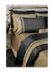 Down Town Home Σετ Παπλωματοθήκη Βαμβακερή 250x260cm Υπέρδιπλη με 2 Μαξιλαροθήκες Pie De Poul Black