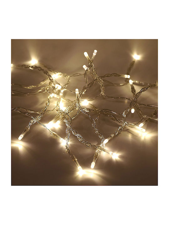 Christmas Lights LED 2m. x 200cm White of type Curtain with Transparent Cable AG Trees