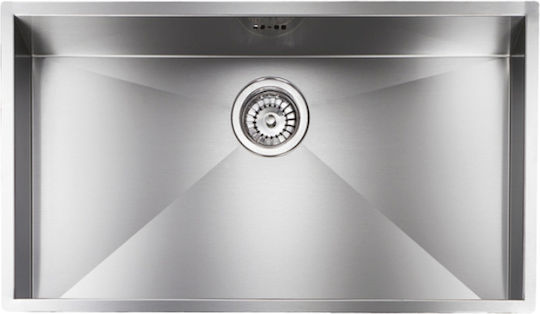 Sanitec Filo Quadra Υποκαθήμενος Νεροχύτης Inox Σατινέ Μ72xΠ40cm Ασημί