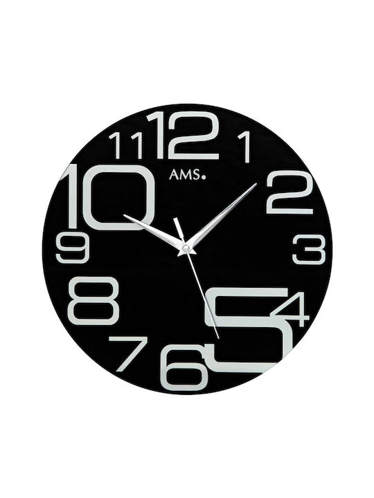 AMS Wall Clock Black