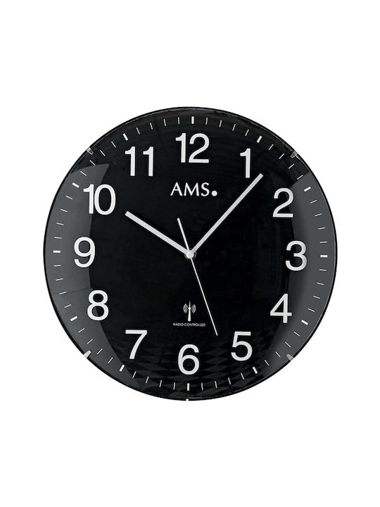 AMS Wanduhr Schwarz