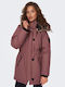 Only Women's Short Parka Jacket for Winter Puce