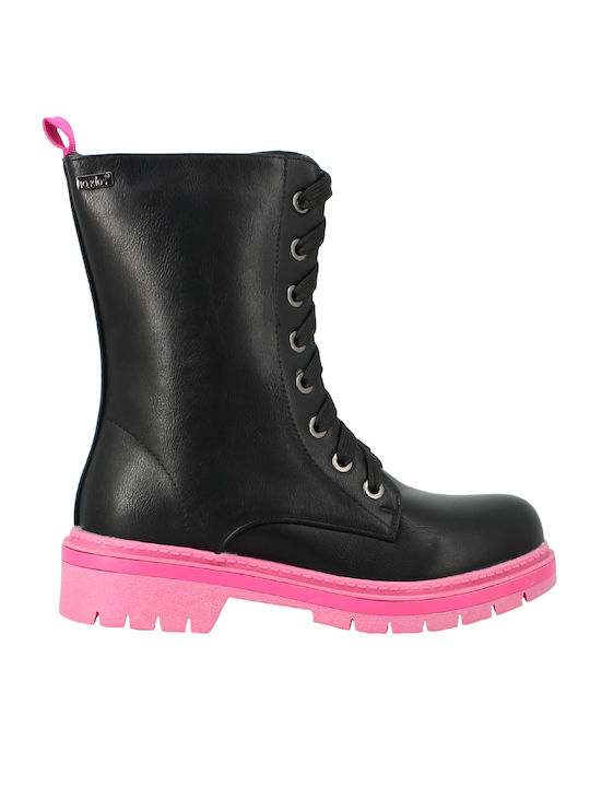 IQ Shoes Kids PU Leather Boots Fuchsia