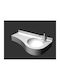 Sanitec 705 Free Wave Single Montat pe perete Suspendat Chiuvetă din Material Sintetic 150x60x18cm Alb