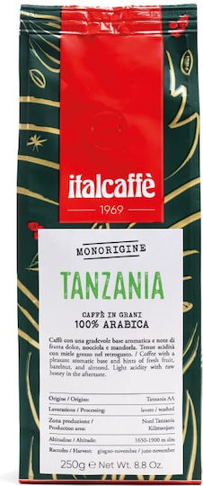 Italcafe Καφές Espresso Μονοποικιλιακός Arabica Tanzania Single Origin σε Κόκκους 250gr