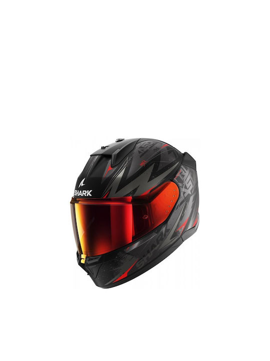 Shark D-skwal 3 Sizler Black / Red / Anthracite Motorradhelm Volles Gesicht ECE 22.06 1540gr