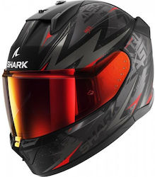 Shark D-skwal 3 Full Face Helmet with Pinlock and Sun Visor ECE 22.06 1540gr Sizler Black / Red / Anthracite