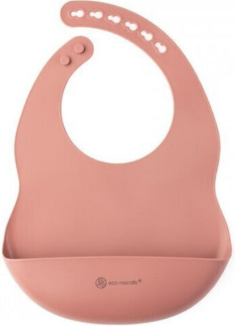 Eco Rascals Wasserdicht Lätzchen Silikon mit Taste & Tasche roz