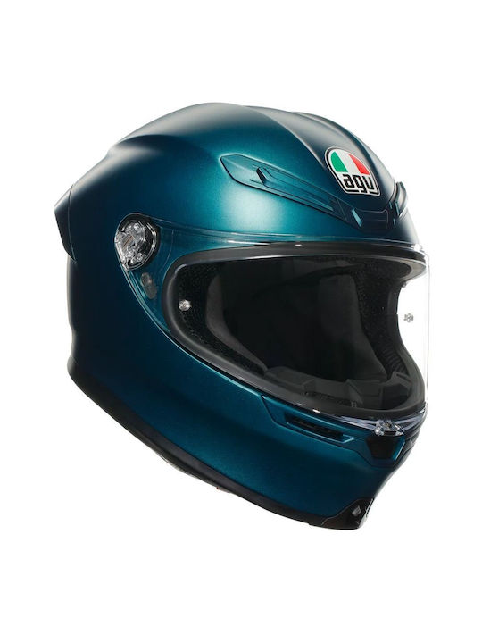 AGV K6 S Full Face Helmet with Pinlock ECE 22.06 1220gr Petrolio Matt