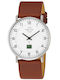 Master Time Ανδρικό Ρολόι 42mm Μπαταρίας με Ασημί Δερμάτινο Λουράκι