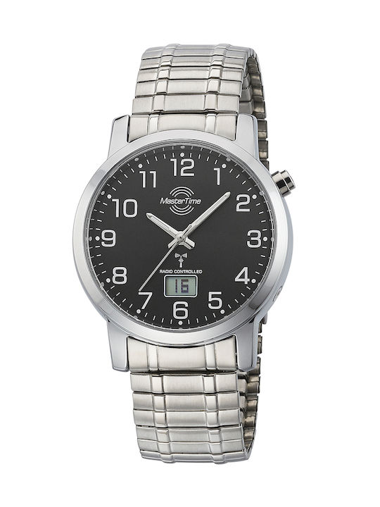 Master Time Ανδρικό Ρολόι 41mm Μπαταρίας Ασημί