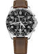 Victorinox Men's Watch 42mm Chronograph Battery with Silver Leather Strap