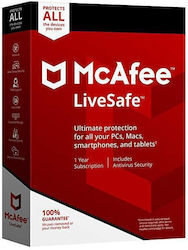 McAfee LiveSafe 2022 for 1 Device and 1 Year of Use