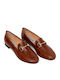 Leather Women's Moccasins in Tabac Brown Color