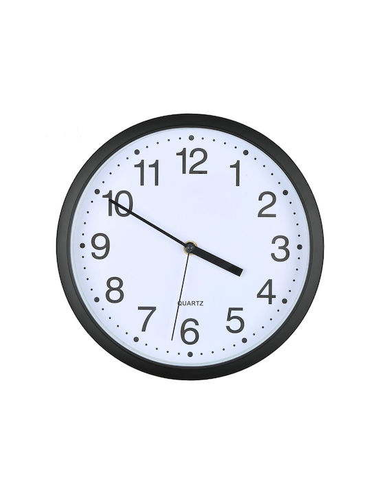 Wall Clock Plastic Black Ø26cm