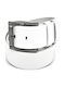 Wide Men's Belt Leather White