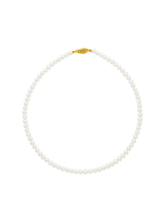 Margaritari Necklace from White Gold 14K with Pearls